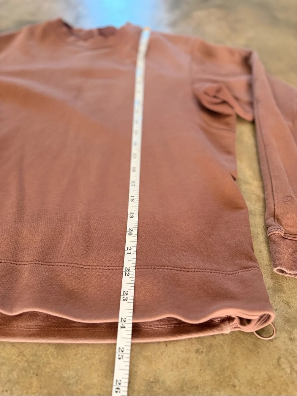 Lululemon Dusty Rose Crewneck Sweatshirt Hidden Zip Pocket Cinch Hem S